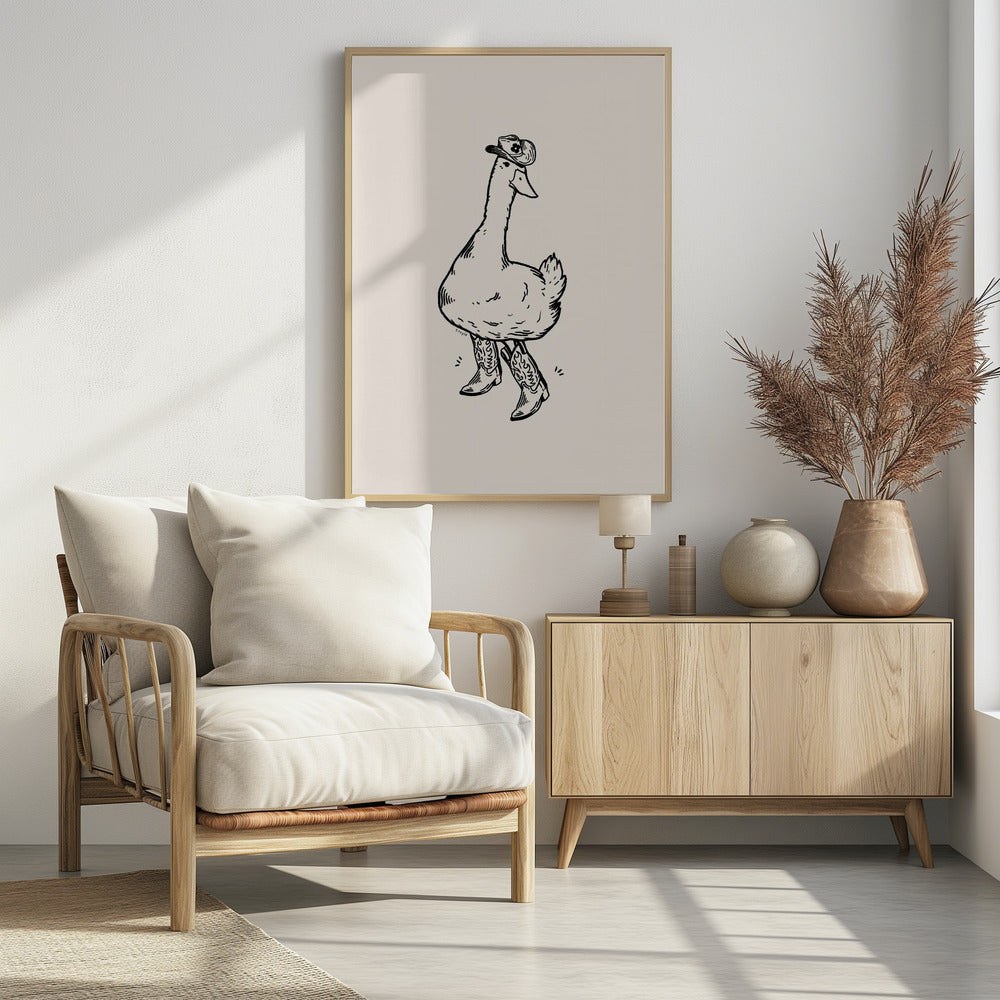 Duck wearing Western Boots | Poster