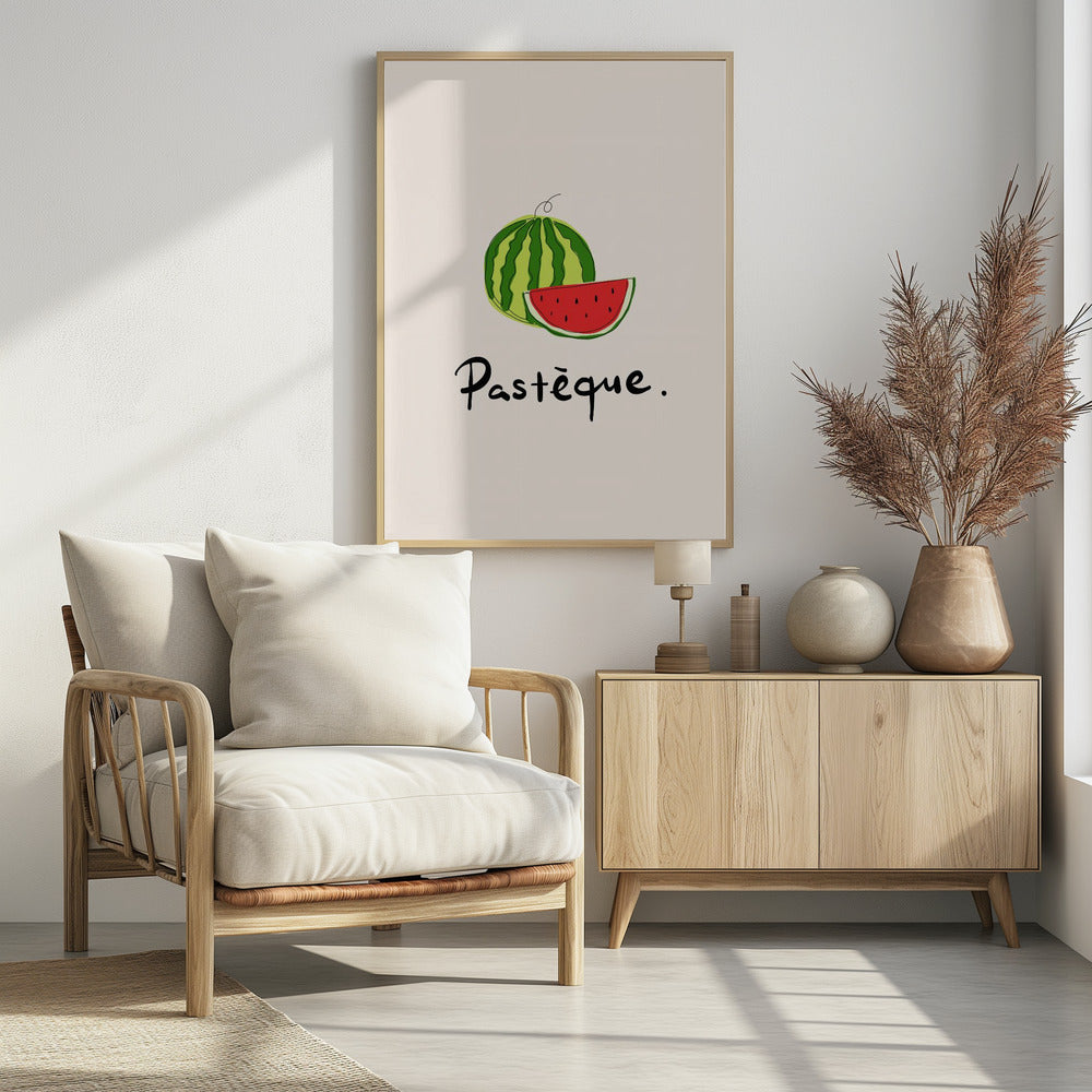 Modern French Fruits Collection "Watermelon / Pastèque" | Poster