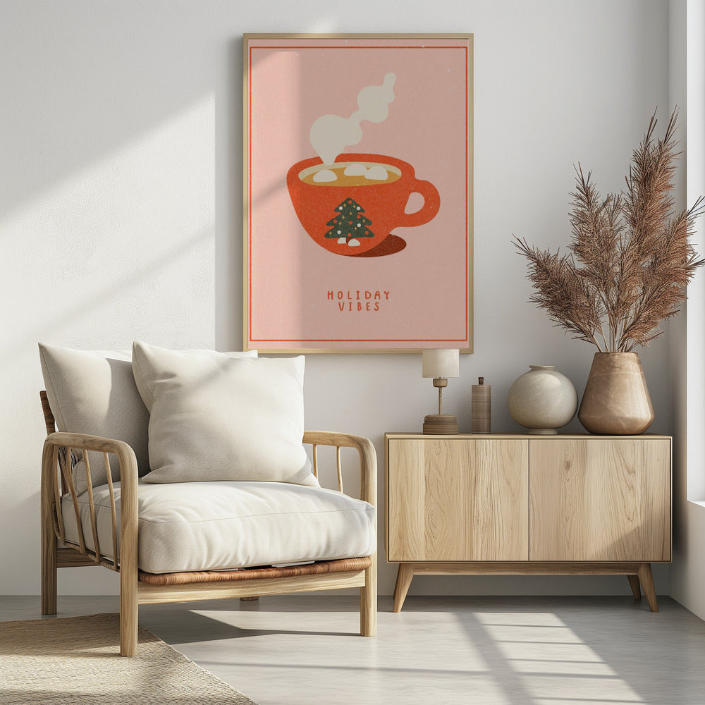 Holiday vibes. A mug of hot cocoa for Christmas | Poster