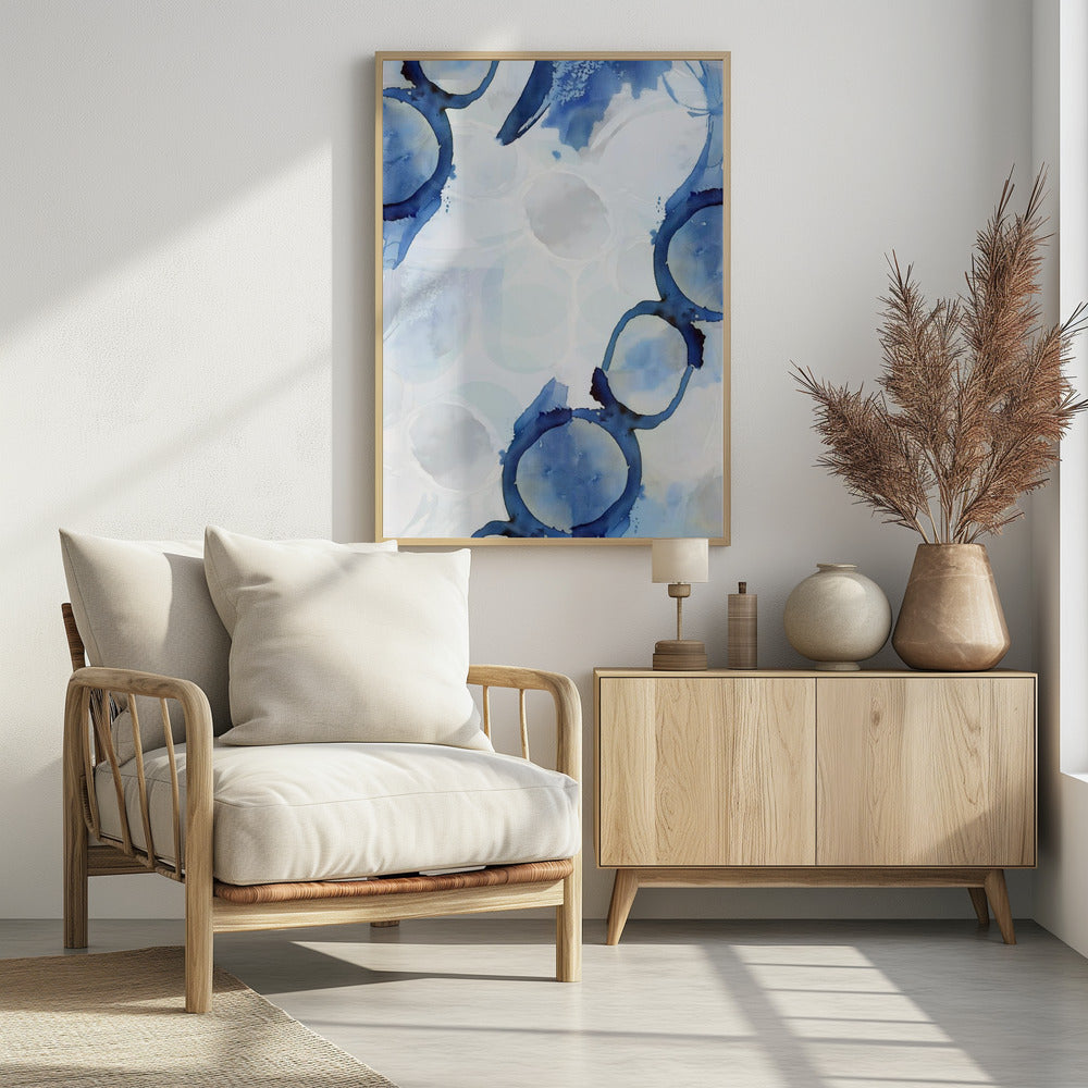 Blue Abstract Swirls 3 | Poster