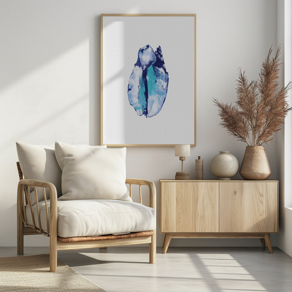 Blue Seashell On White Background No5 | Poster