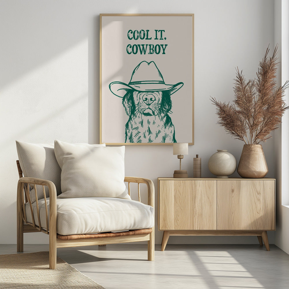 Cool it Cowboy Green | Poster