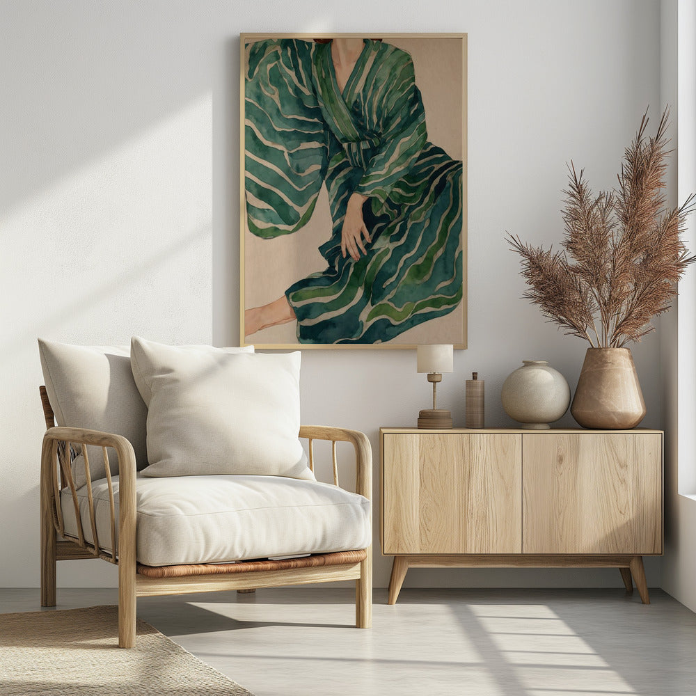 Green Kimono Flow | Poster