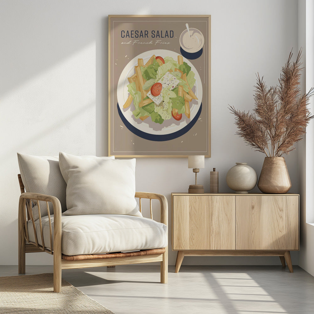 Caesar Salad and French Fries | Poster