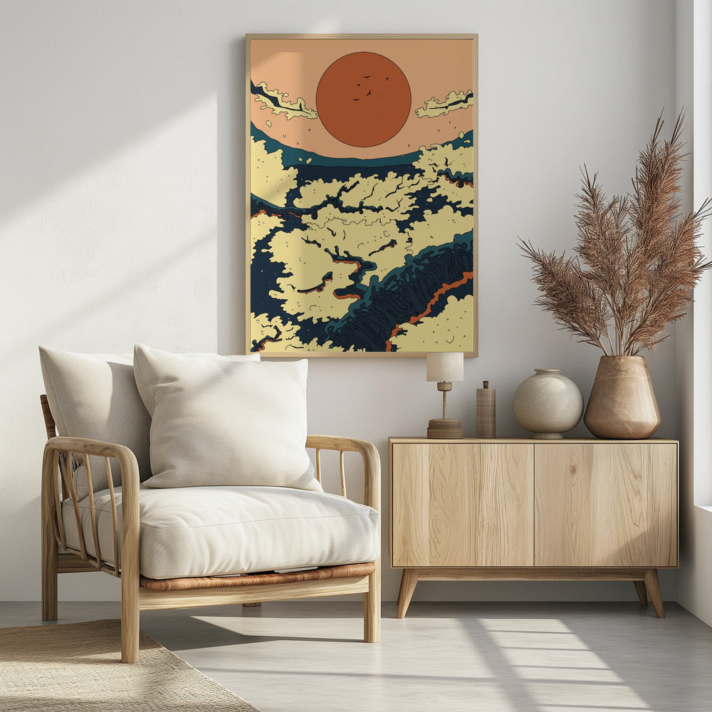 Abstract Japanese Sunset | Poster