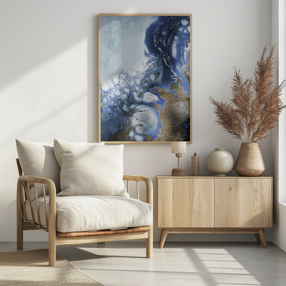 Zen Art 'Ocean Wave Waltz 2' - Watercolor waves | Poster