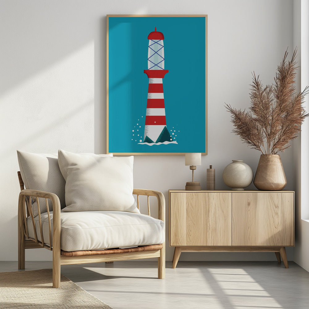 Striped Lighthouse | Poster