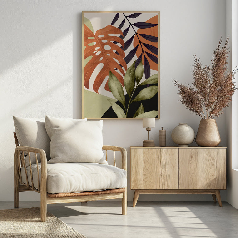Abstract Art Tropical Leaves | Poster