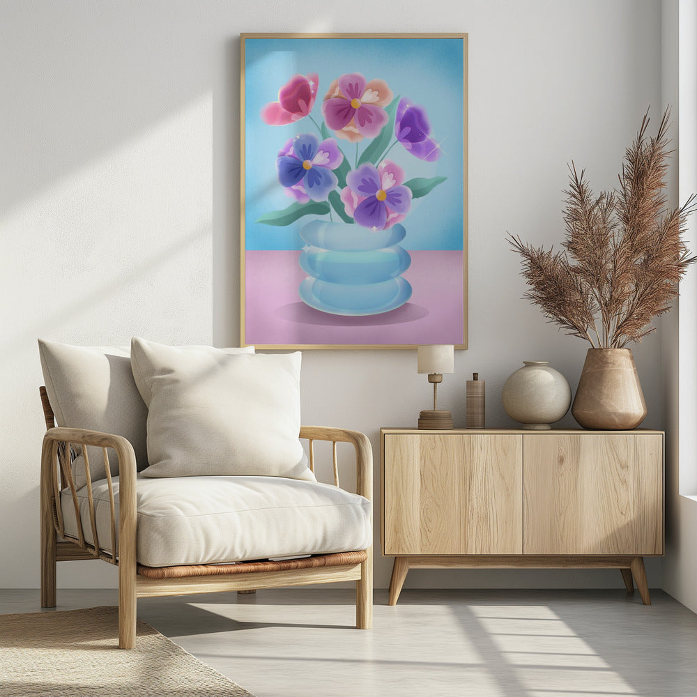 Petals in Blue Vase | Poster