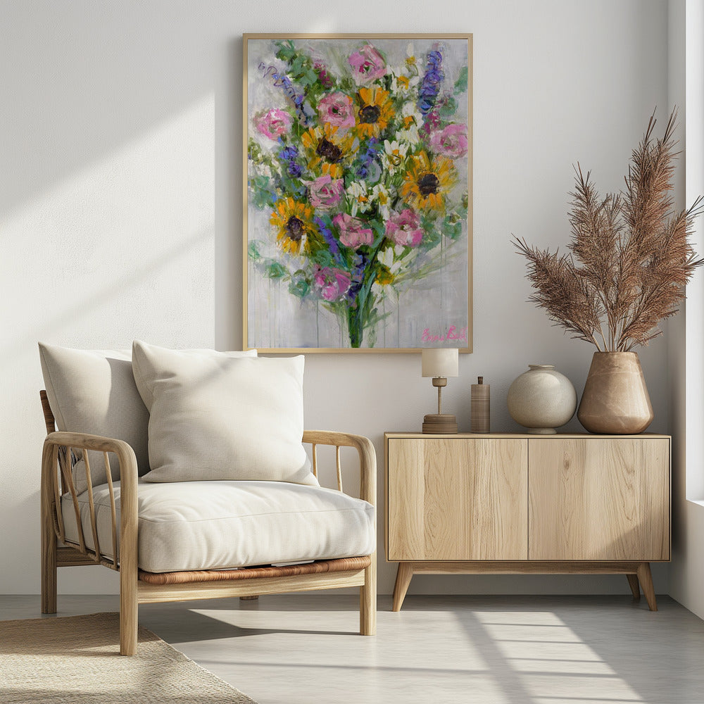 Vibrant Sunflowers Bouquet | Poster