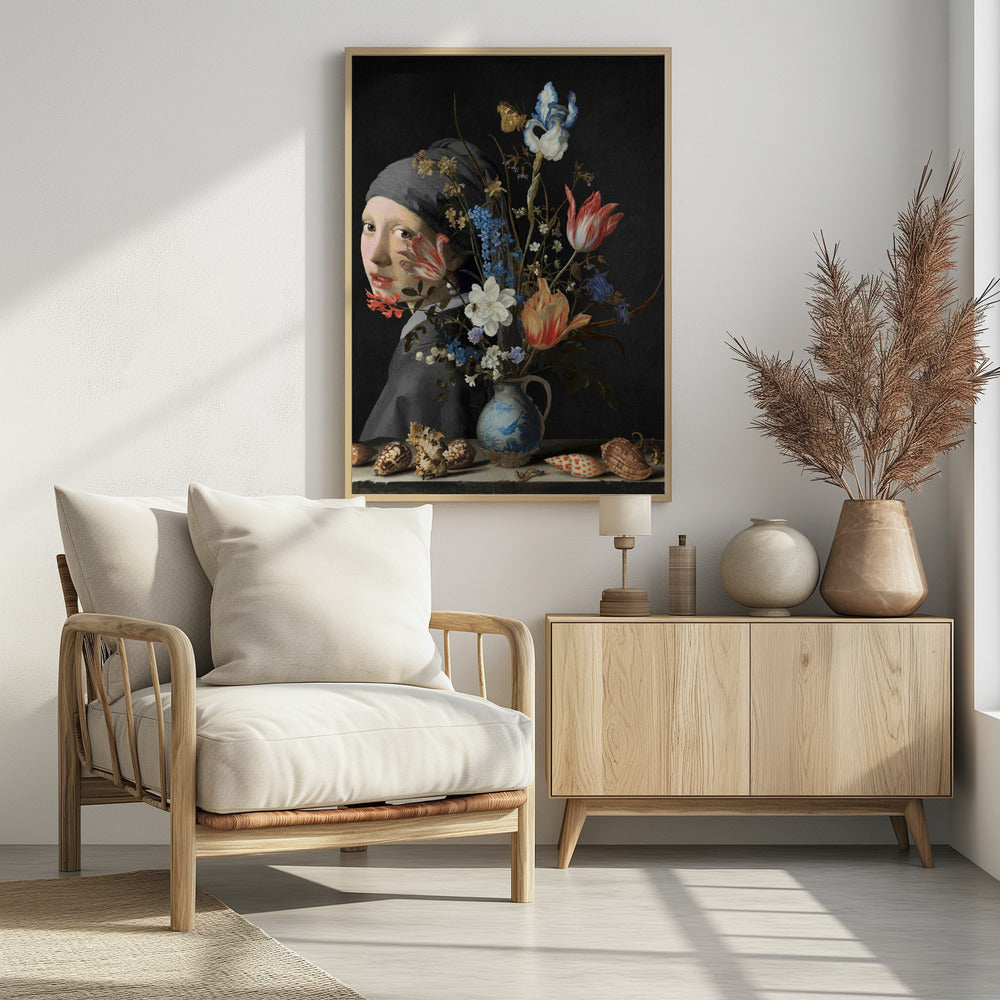 Girl With a Pearl Earring - Behind a Wan Li Vase Edition | Poster