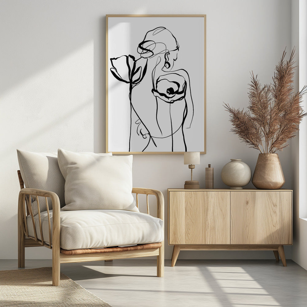 Nude with poppies | Poster