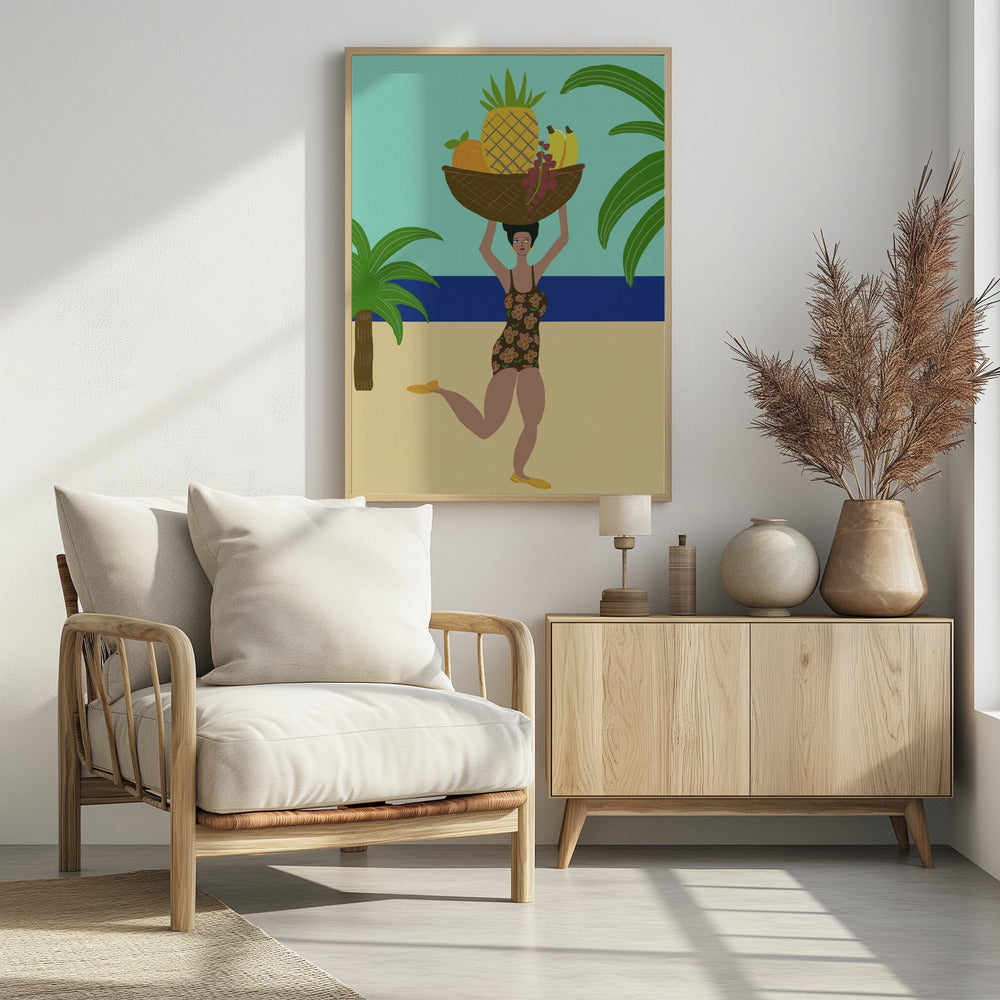 Tropical fruit at the beach | Poster
