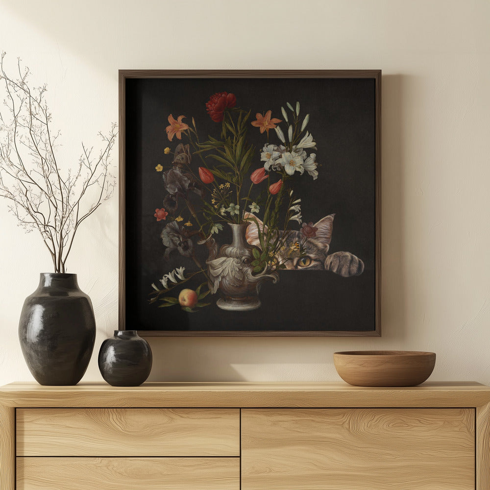 Vintage Vase With Vibrant Flowers | Poster