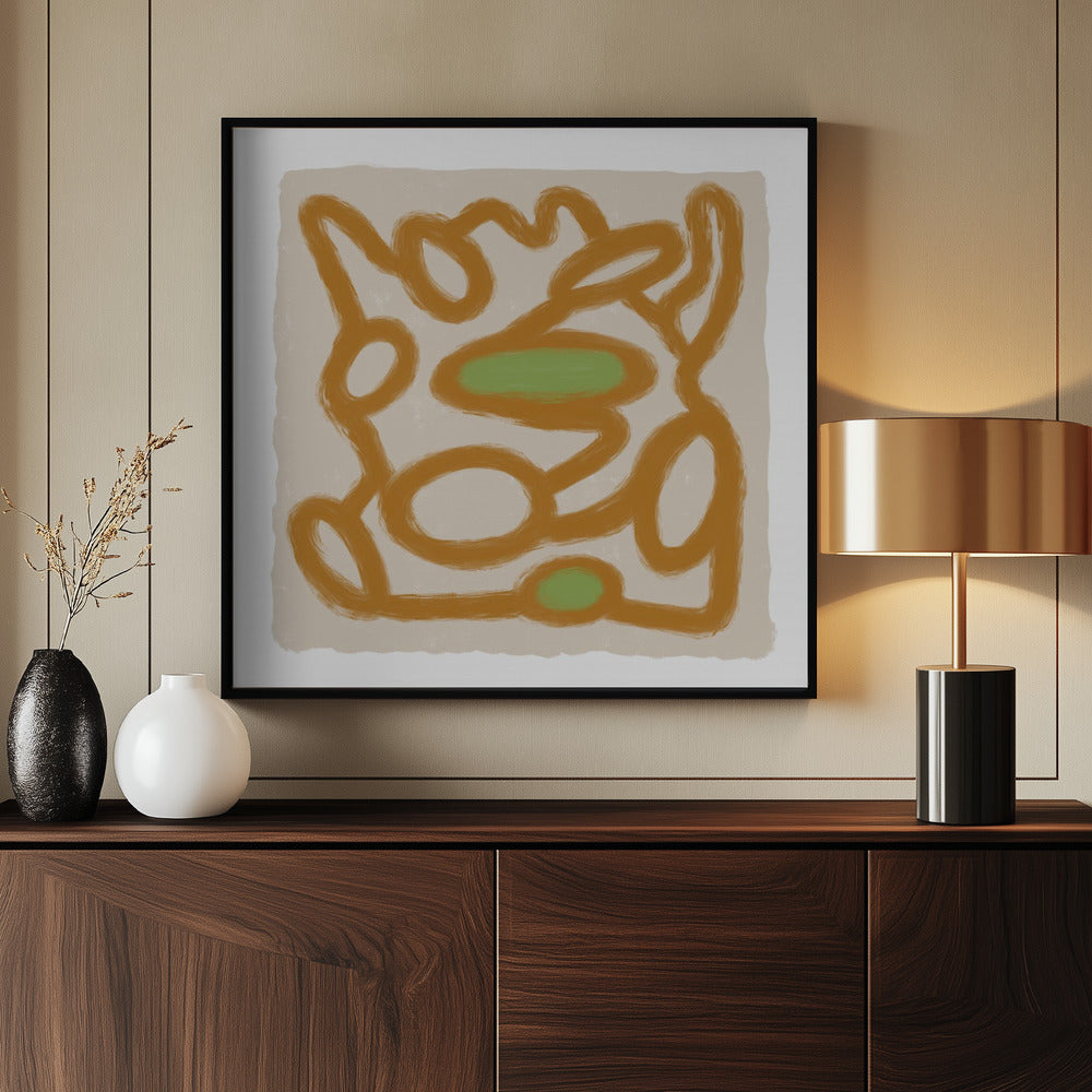 Tan Scribble 1 | Poster