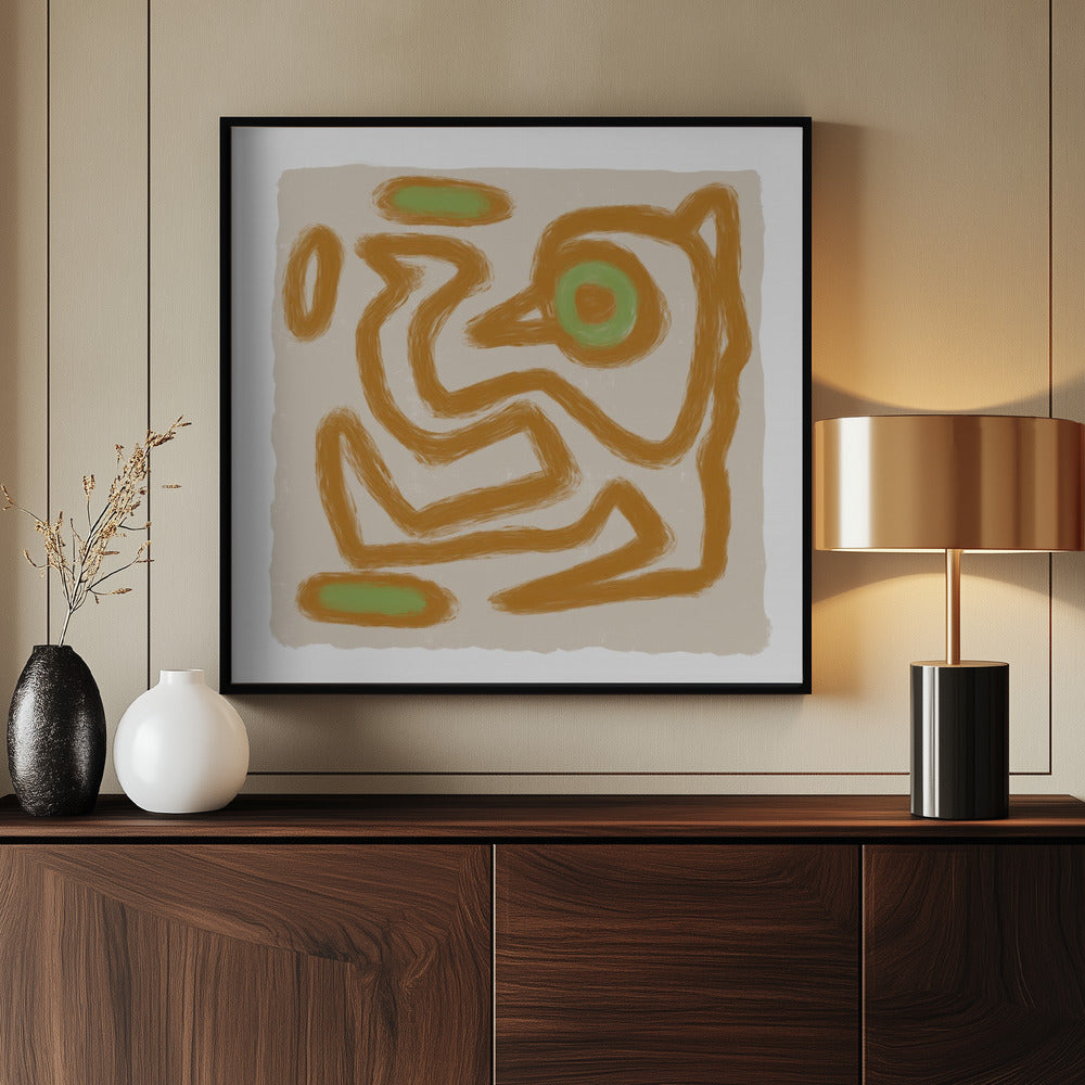 Tan Scribble 2 | Poster