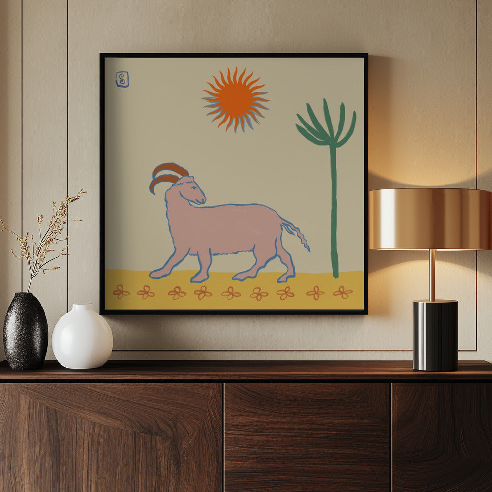 Stylized Pink Goat | Poster