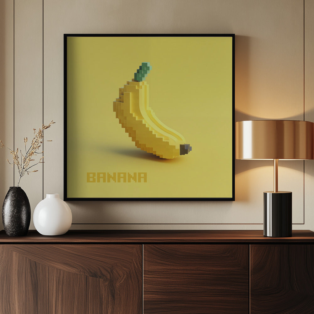 Pixelated Stylized Banana | Poster