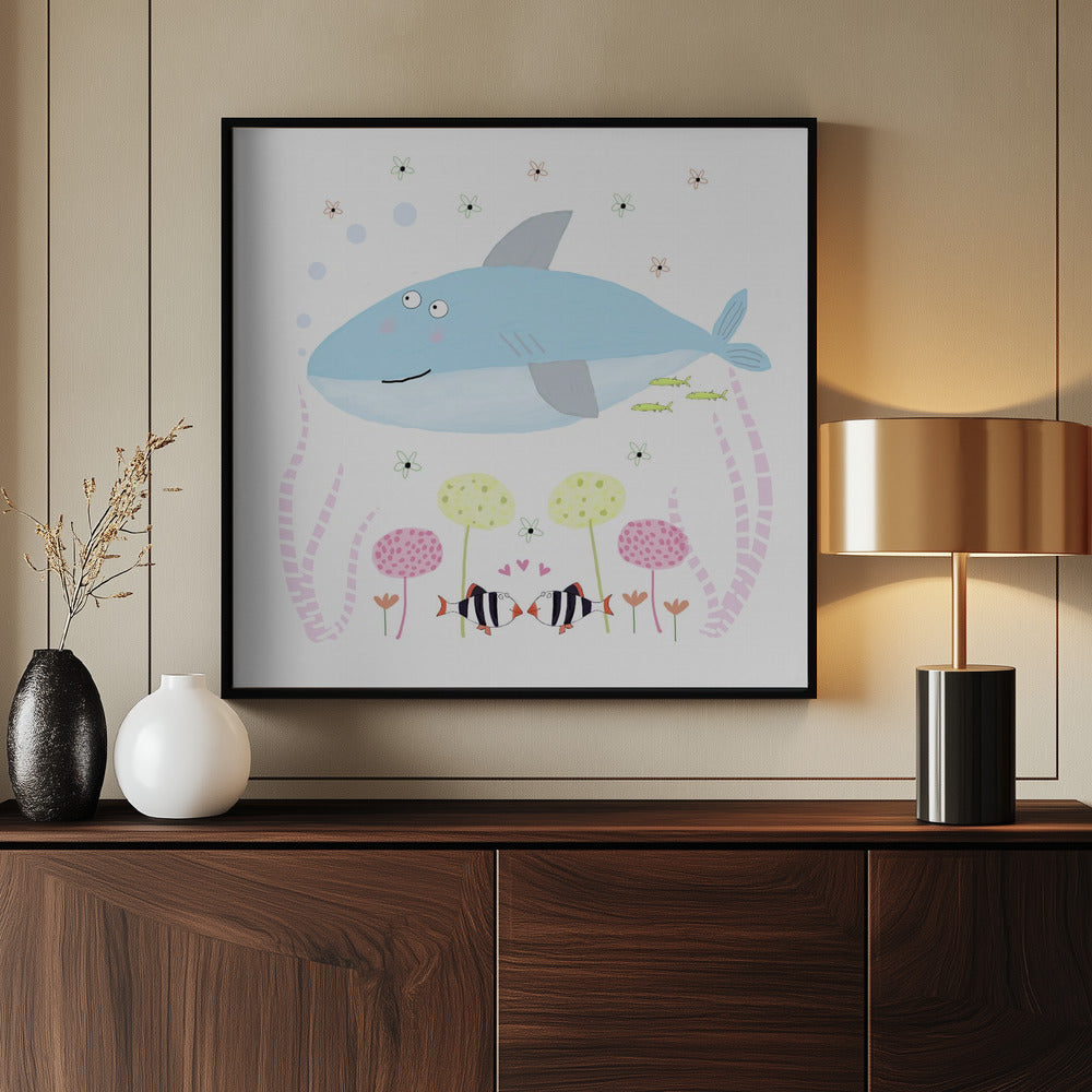 Baby Shark with Flowers | Poster