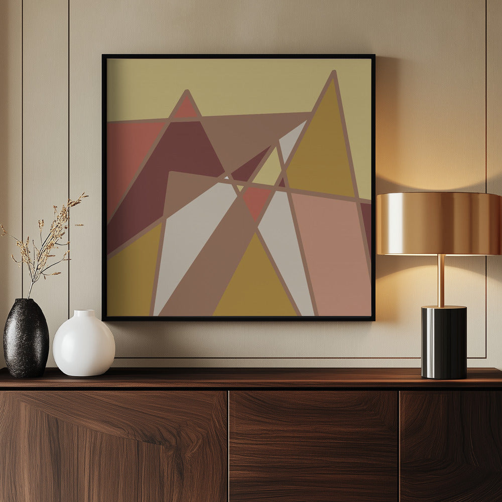 Golden abstract mountains | Poster