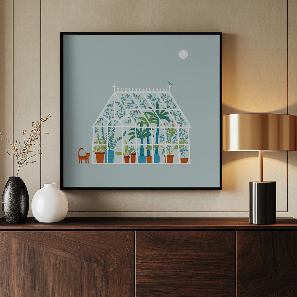 Greenhouse Filled With Diverse Plants | Poster