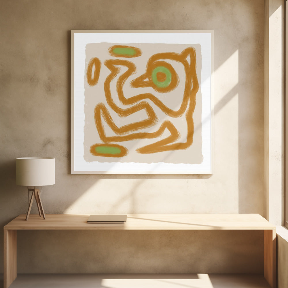 Tan Scribble 2 | Poster