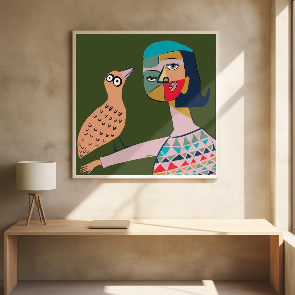 Lady with bird | Poster