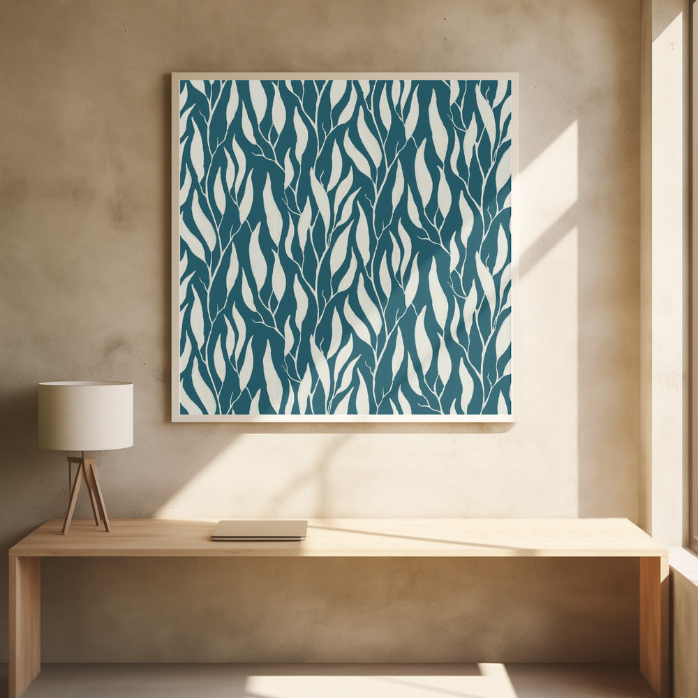 Tranquil Trailing Eucalyptus Branches Painted in Gouache | Poster