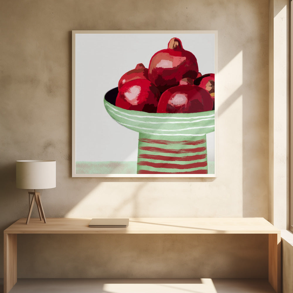 Pomegranates in bowl | Poster