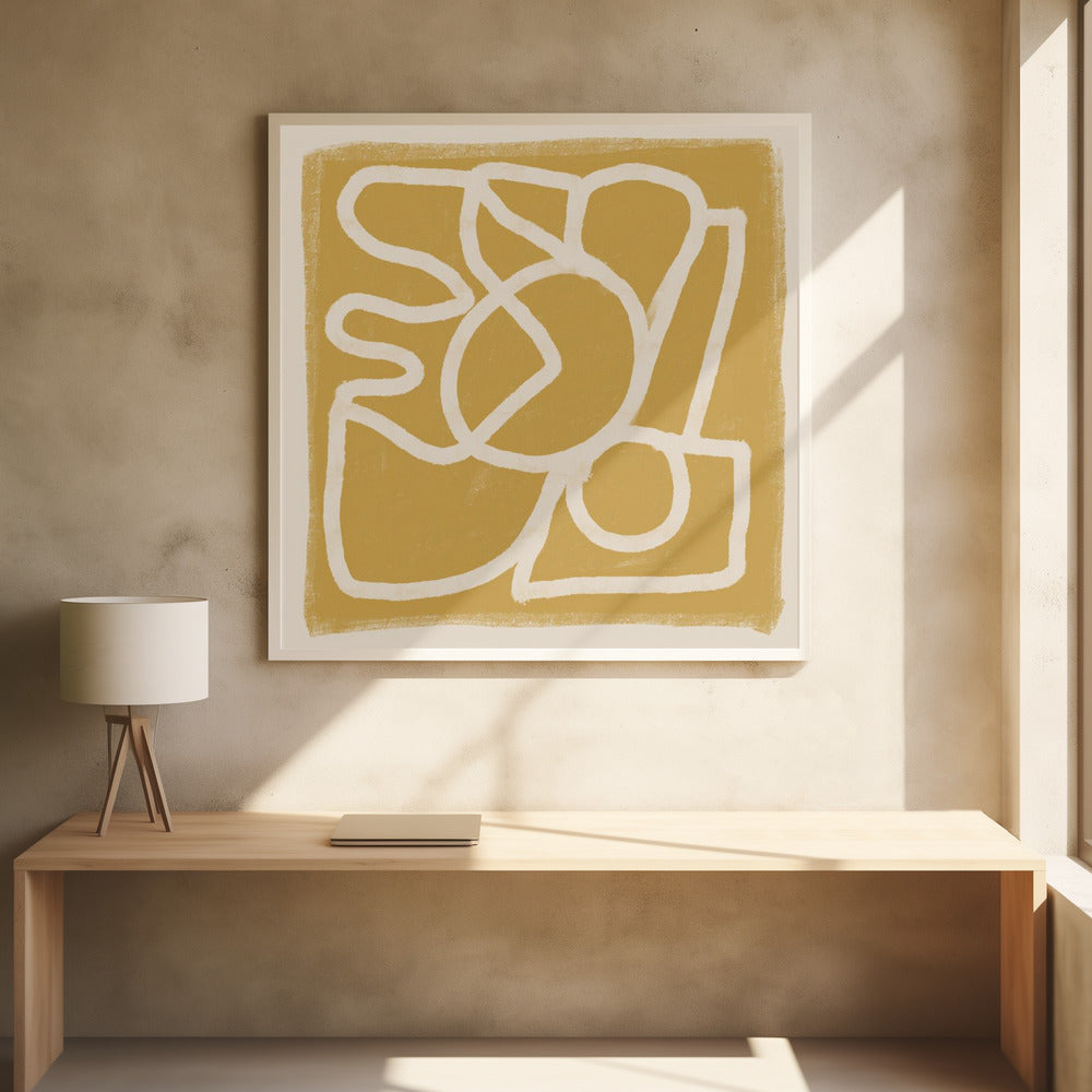 Line Abstract Gold Tans | Poster