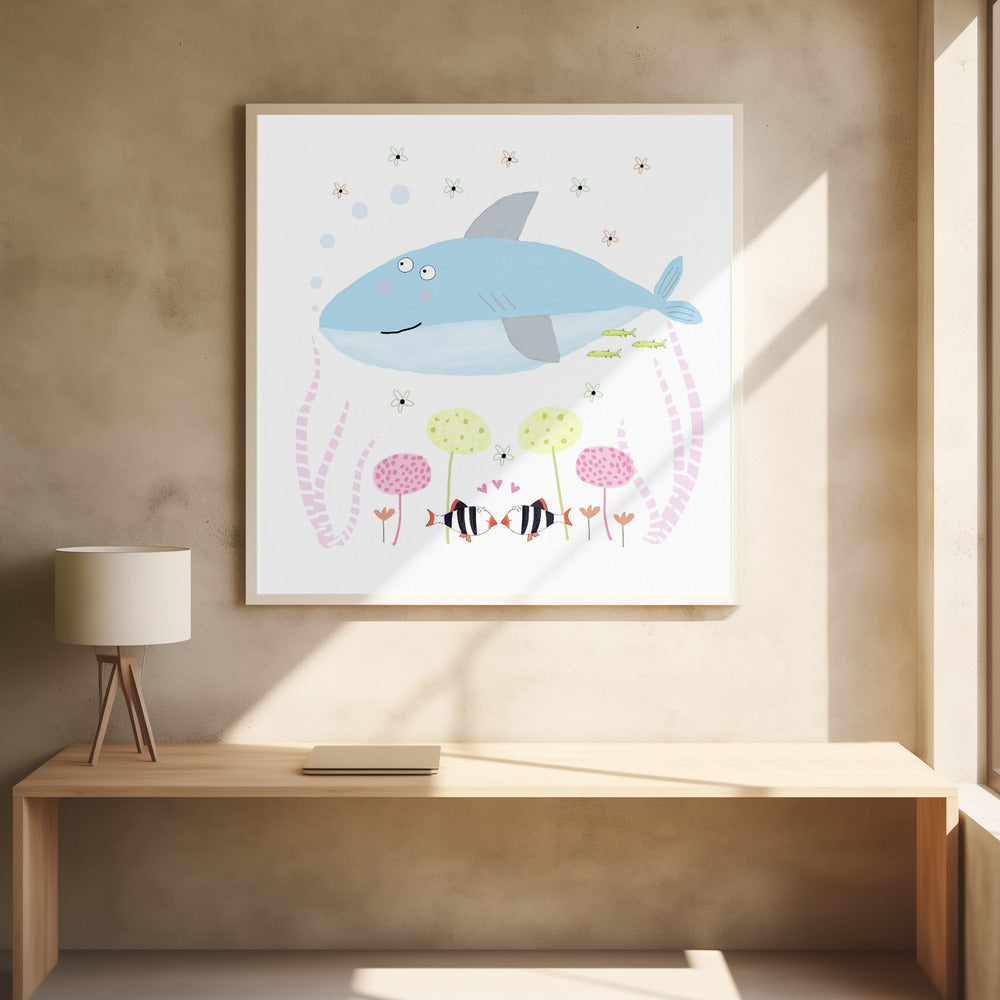 Baby Shark with Flowers | Poster