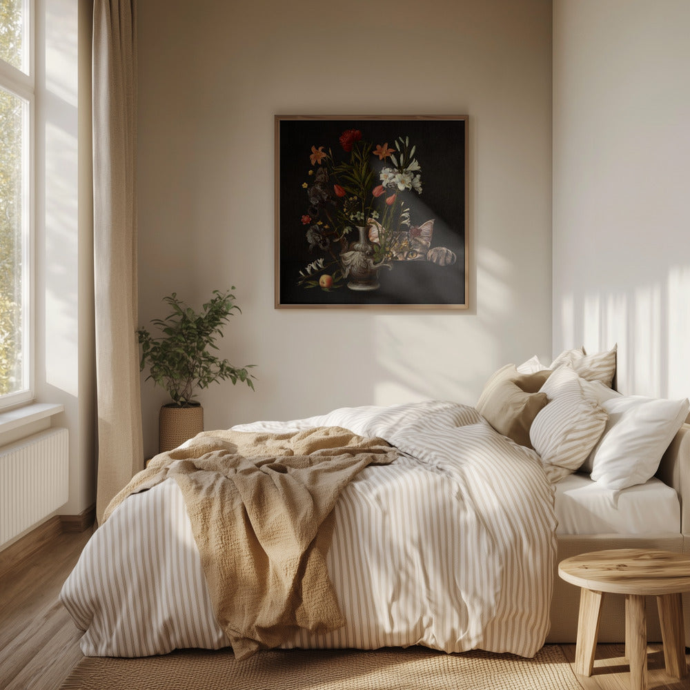 Vintage Vase With Vibrant Flowers | Poster