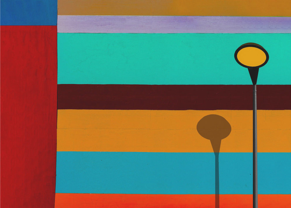 Lamp and striped wall | Canvas