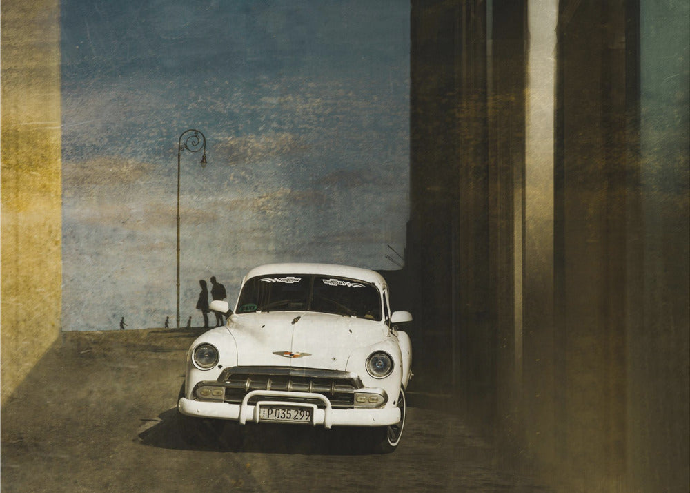 A white car in Havanna | Poster