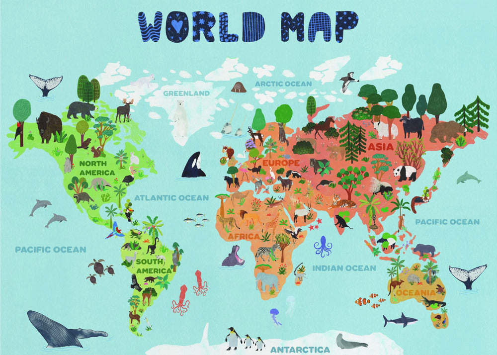 World map for kids | Wallpaper