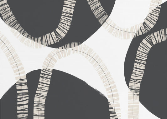 Black Shapes Interwoven With Textured | Wallpaper