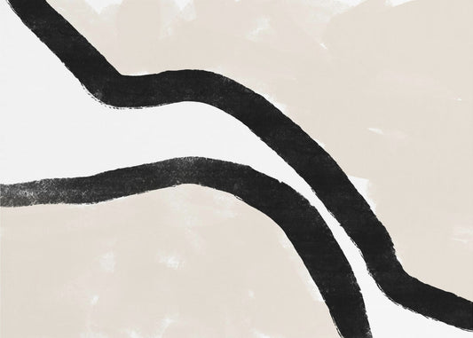 Black Curves On A Textured Beige Background | Wallpaper