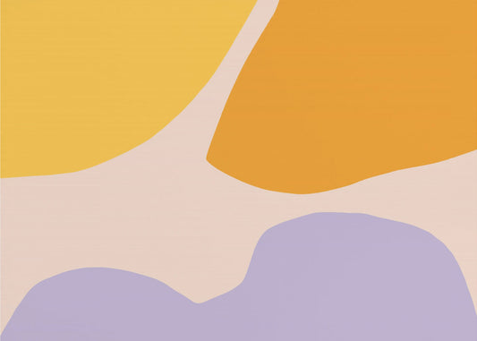 Soft Pastel Shapes in Yellow Orange and Purple | Canvas
