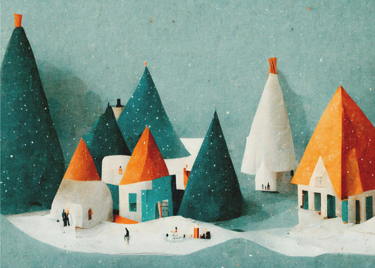 Cute Paper Village | Wallpaper
