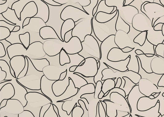 Elegant Floral Line Art On A Neutral Background | Wallpaper