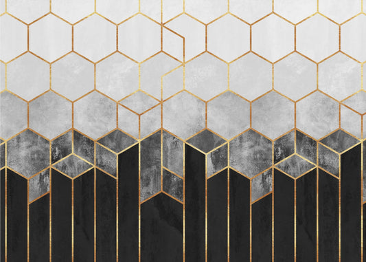 Charcoal Hexagons | Wallpaper
