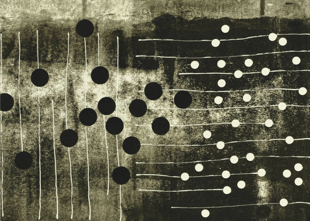 Grayscale Palette With Bold Black And White Dots | Wallpaper