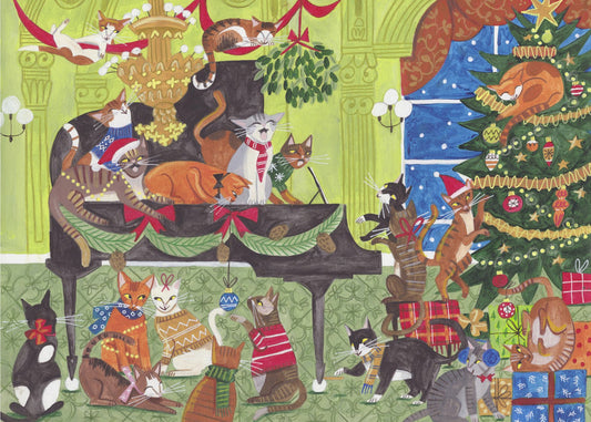 Cats playing piano | Poster