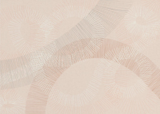 calming essentials Curved Lines chalky peach | Wallpaper