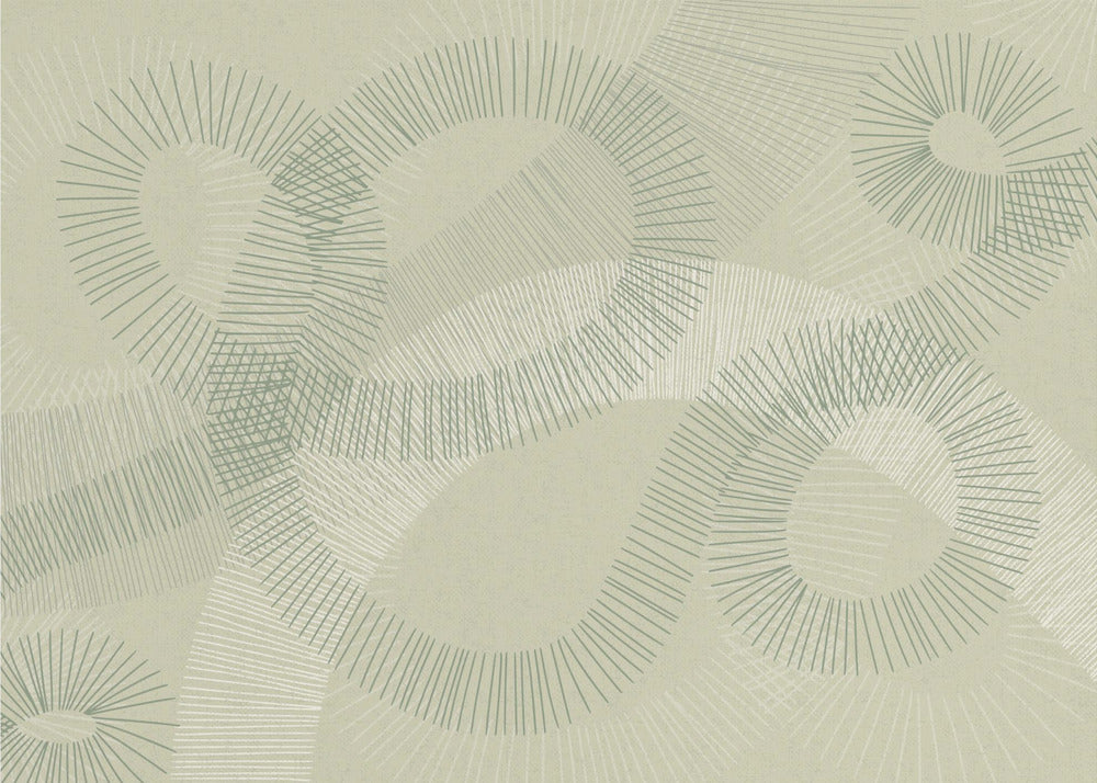 calming essentials Curved Lines soft sage | Wallpaper