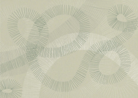 calming essentials Curved Lines soft sage | Wallpaper