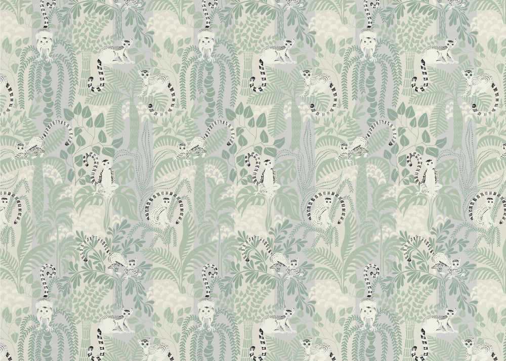 Jungle adventure soft sage green pattern | Poster