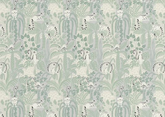 Jungle adventure soft sage green pattern | Poster