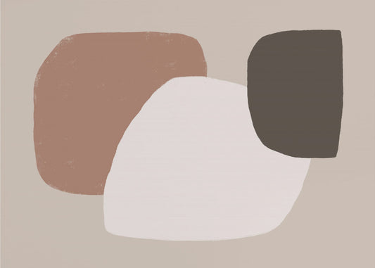 Geometric Shapes in Brown White and Black | Canvas