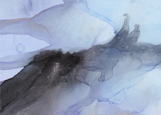 Fluid Blue and Black Ink Textures | Poster